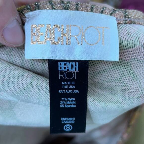 $178 Beach Riot Flower Floral Long Sleeve Stretch Lotus Wrap Mini Dress Small - Picture 8 of 8